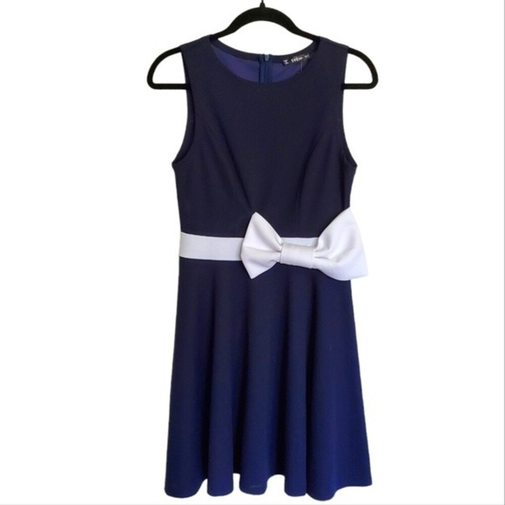 Oversized Bow‎ Navy Dress